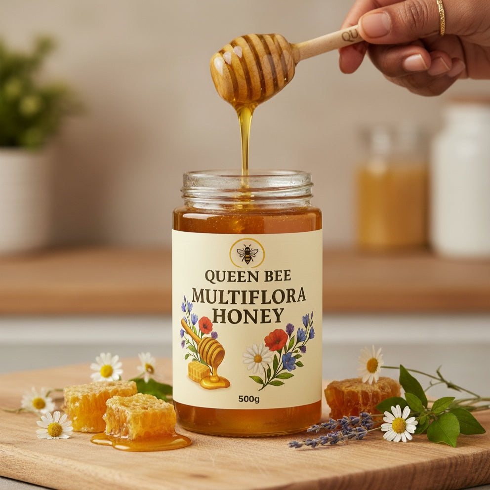 Queen Bee Muiltiflora Honey 100% Raw & Unprocessed
