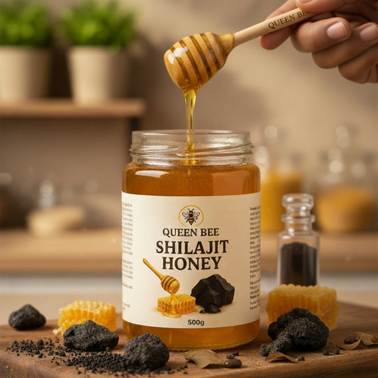 Queen Bee Shilajit Infused Honey - 500g Jar