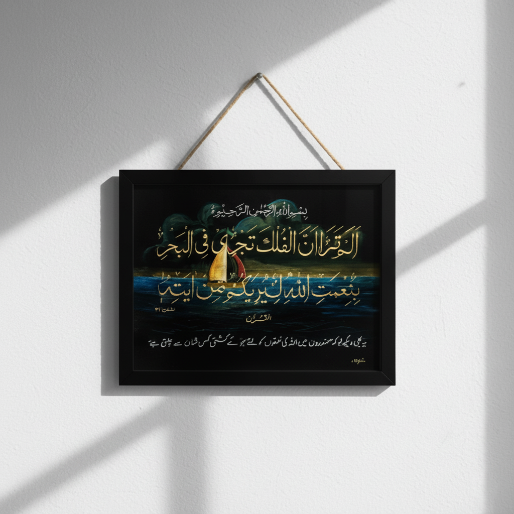 Hand-Painted Ship of Grace Ocean Painting